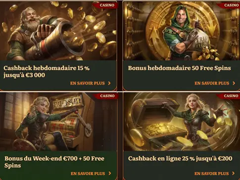 Les offres spéciales du casino Wild Robin