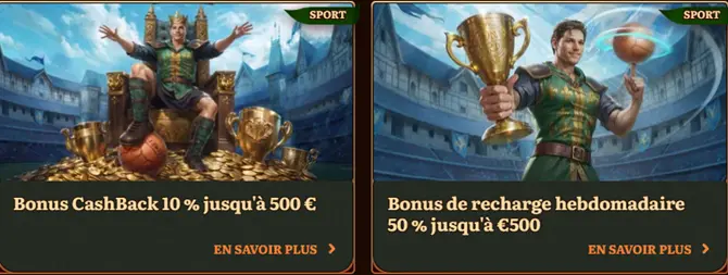 Bonus sport de WildRobin casino