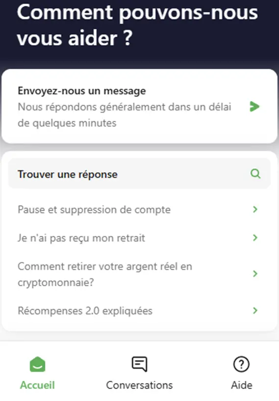 Service Client de Roobet