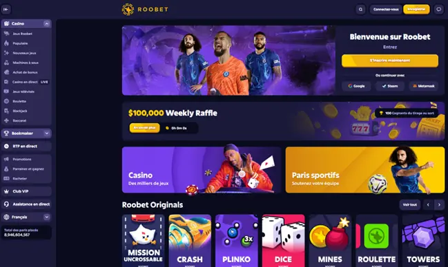 Jouer sur Roobet Casino