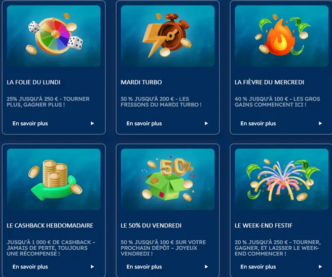 Les offres spéciales du casino Bof