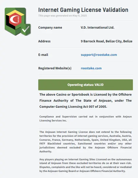 La Licence de Roostake