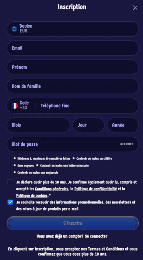 S'inscrire sur ZeusWin
