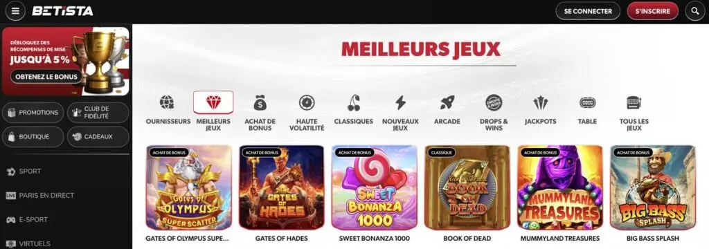 Les meilleurs de casino en ligne de Betista