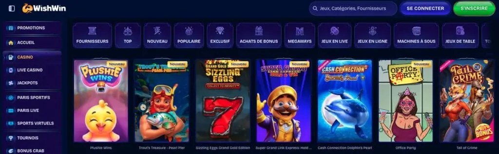 Fiabilité du casino Wishwin 