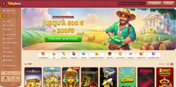 L'interface de BillyBets