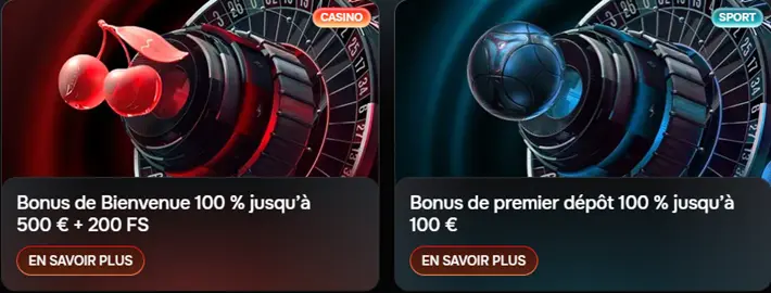 Bonus de bienvenue de Revolution casino