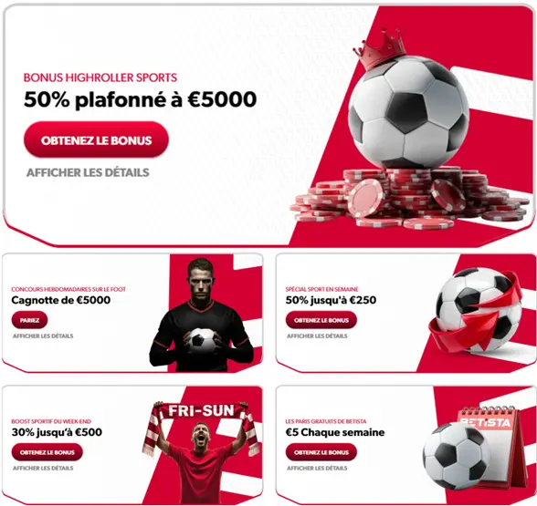 Bonus sport Betista casino