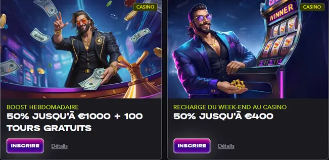 Offres speciales de bonus du casino Mad