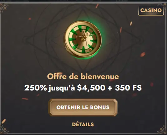 Bonus de bienvenue casino HeroSpin