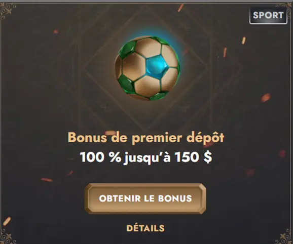 Bonus de bienvenue Sport HeroSpin