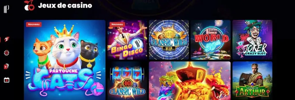Jeux de casino sur Partouche online