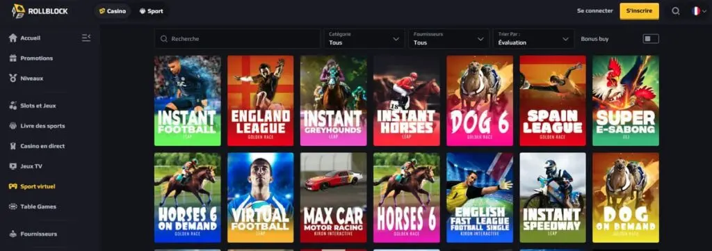 Les paris sportifs sur Rollblock