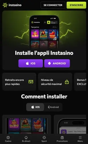 L'application mobile d'Instasino