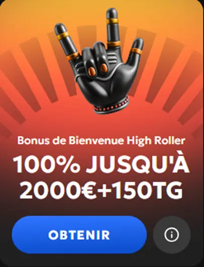 Bonus de bienvenue Highroller de GxBet