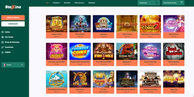 Avis sur Staxino casino