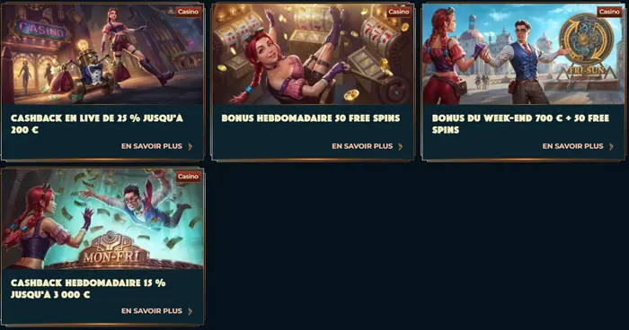Toutes les offres de bonus de MonsterWin