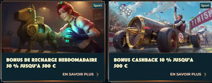 Bonus sport de MonsterWin