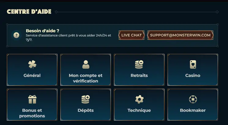 Centre d'aide de MonsterWin
