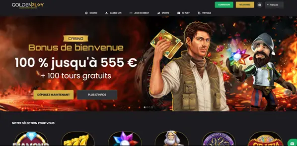 Le bonus de bienvenue de GoldenPlay