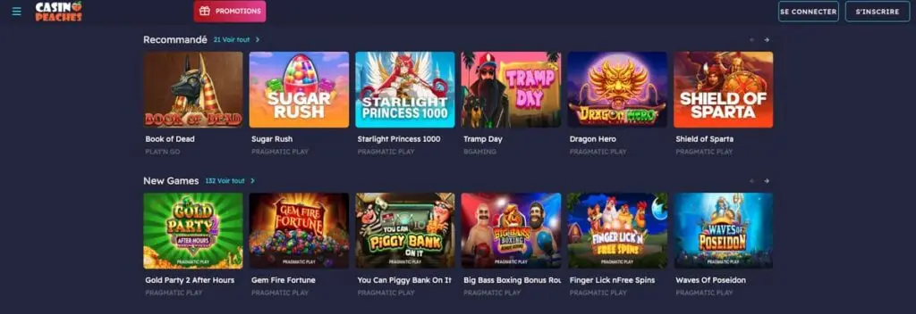 Jouer sur Casino Peaches