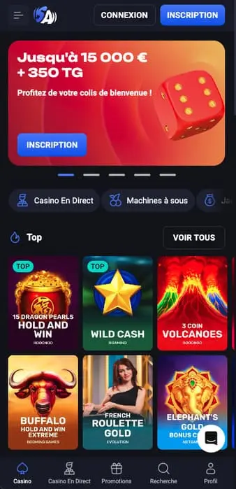 Jouer sur mobile avec Spin Aura Casino