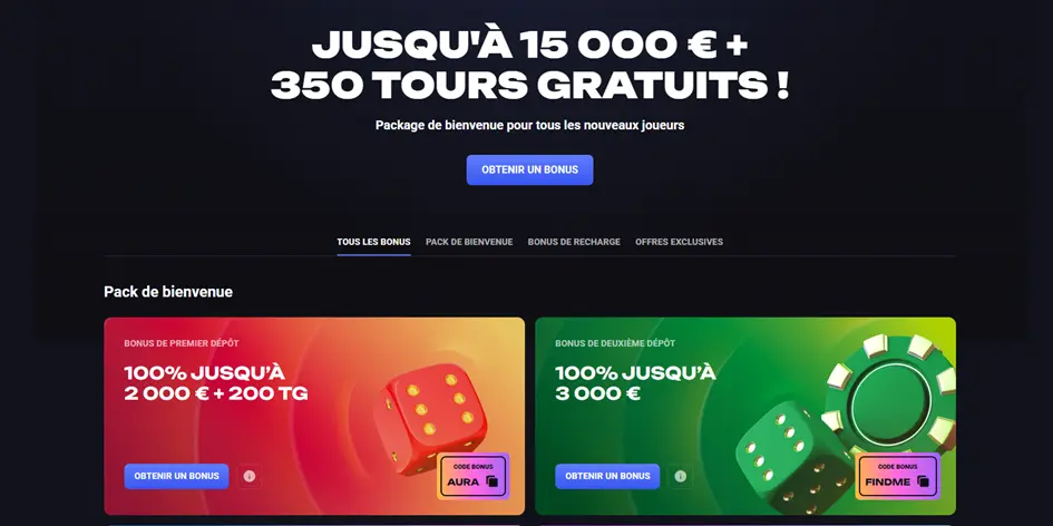 Spin Aura bonus et promotions