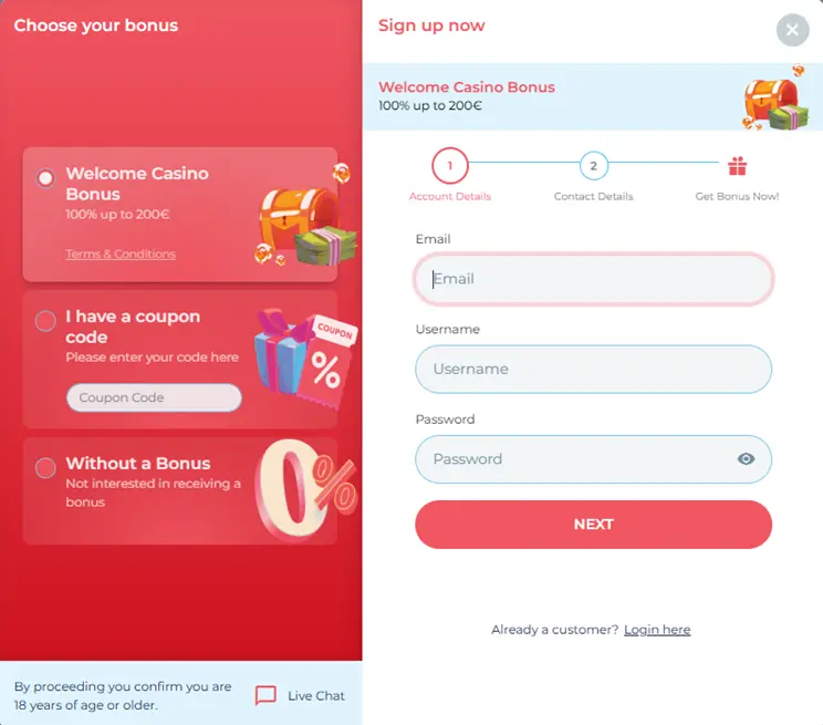 Comment s'inscrire sur Crabslots casino