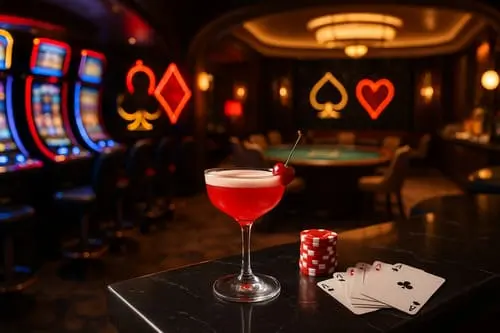 Jeux de casino et cocktail