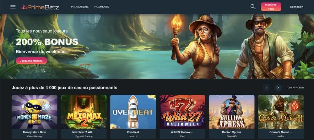 Les jeux dispos sur PrimeBetz
