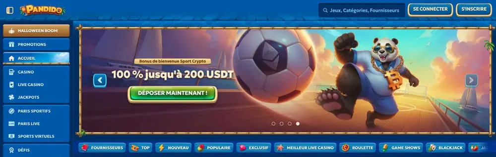 Pandido Casino bonus et promos