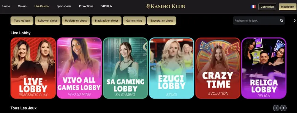 Casino live chez Kasino Klub