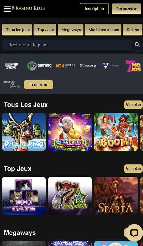 Kasino Klub sur mobile