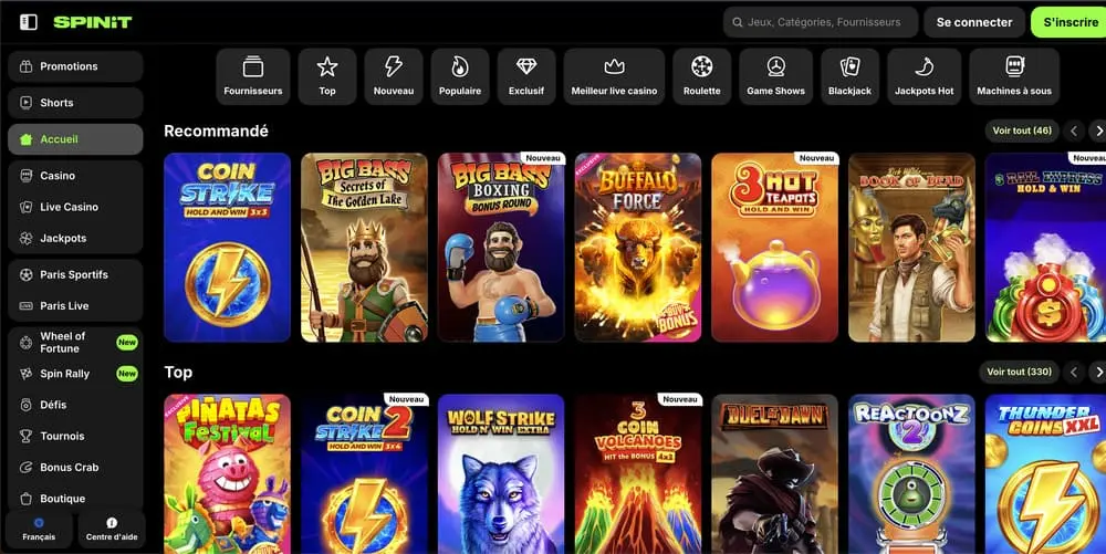 Spinit Casino avis et test Jouerenligne