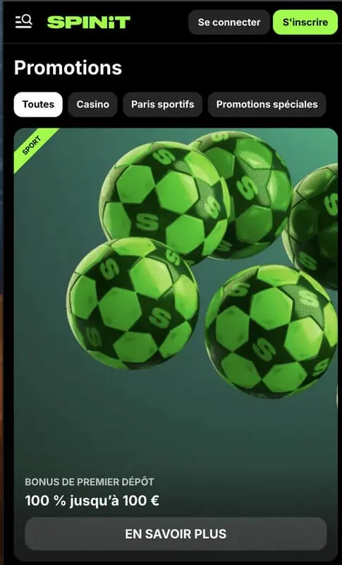 Jouer sur mobile avec Spinit Casino