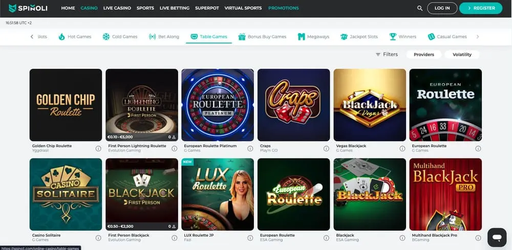 Spinoli jeux de table