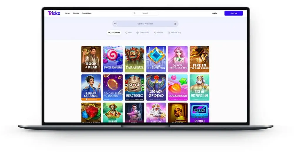 Jeux disponibles sur Trickz Casino