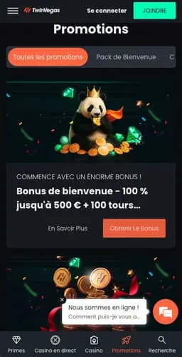 Jouer à TwinVegas sur mobile