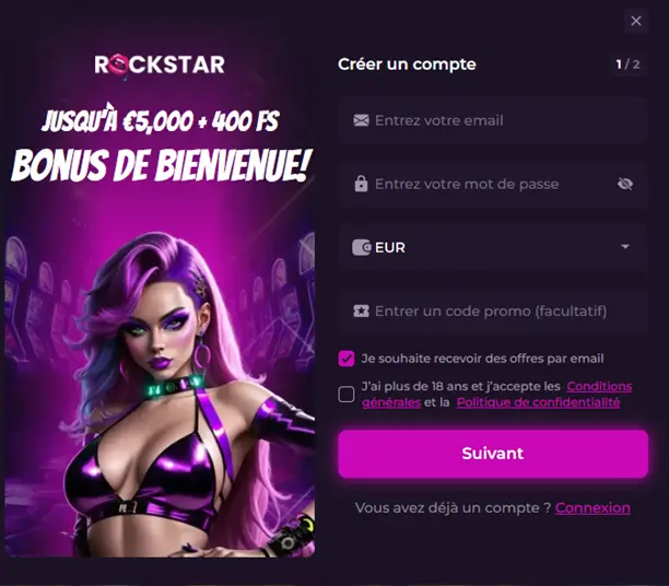 Rockstar Casino inscription