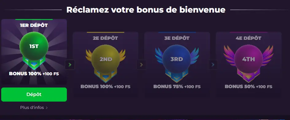 Bonus de bienvenue de Rockstar casino