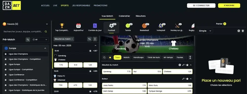 Dazn Bet paris sportifs