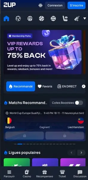 Jouer sur mobile avec 2UP Casino