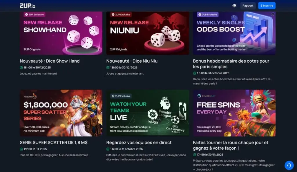 2UP casino promotions