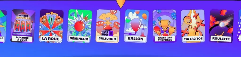 Les jeux disponibles pour parier sur YesOrNo