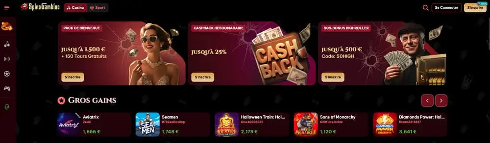 Notre avis sur le casino SpinoGambino