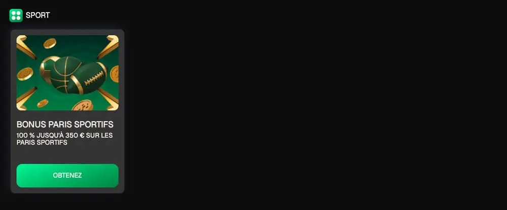 Bonus de bienvenue Sport USpin