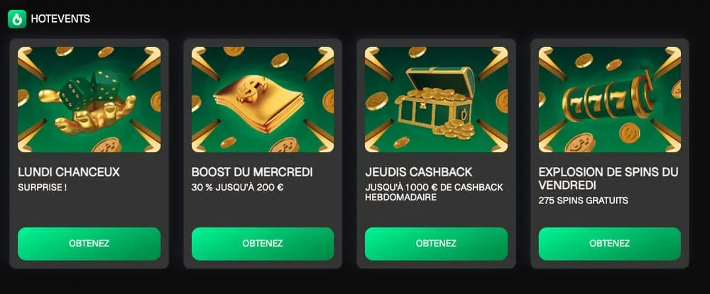 Les promotions du casino USpin