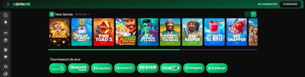 Les fournisseurs de jeux USpin