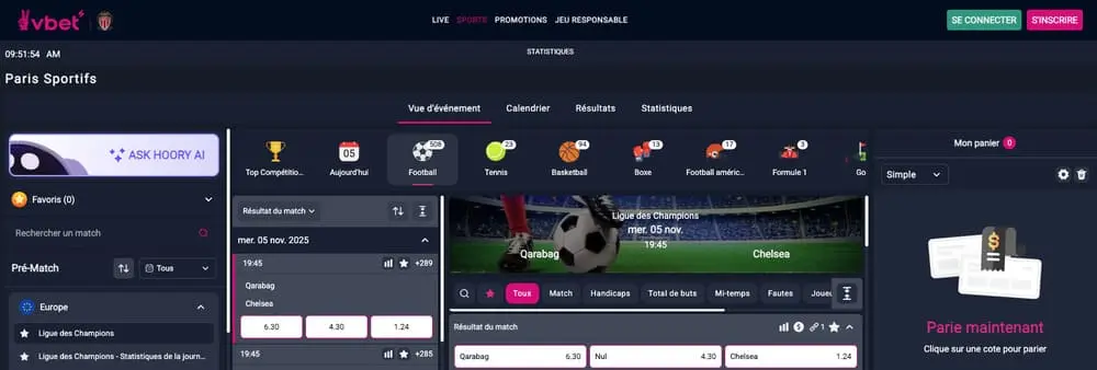 Vbet paris sportifs