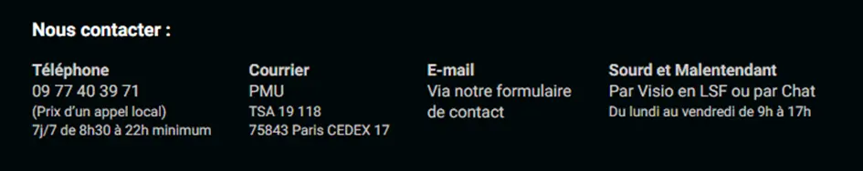 Service client PMU.fr